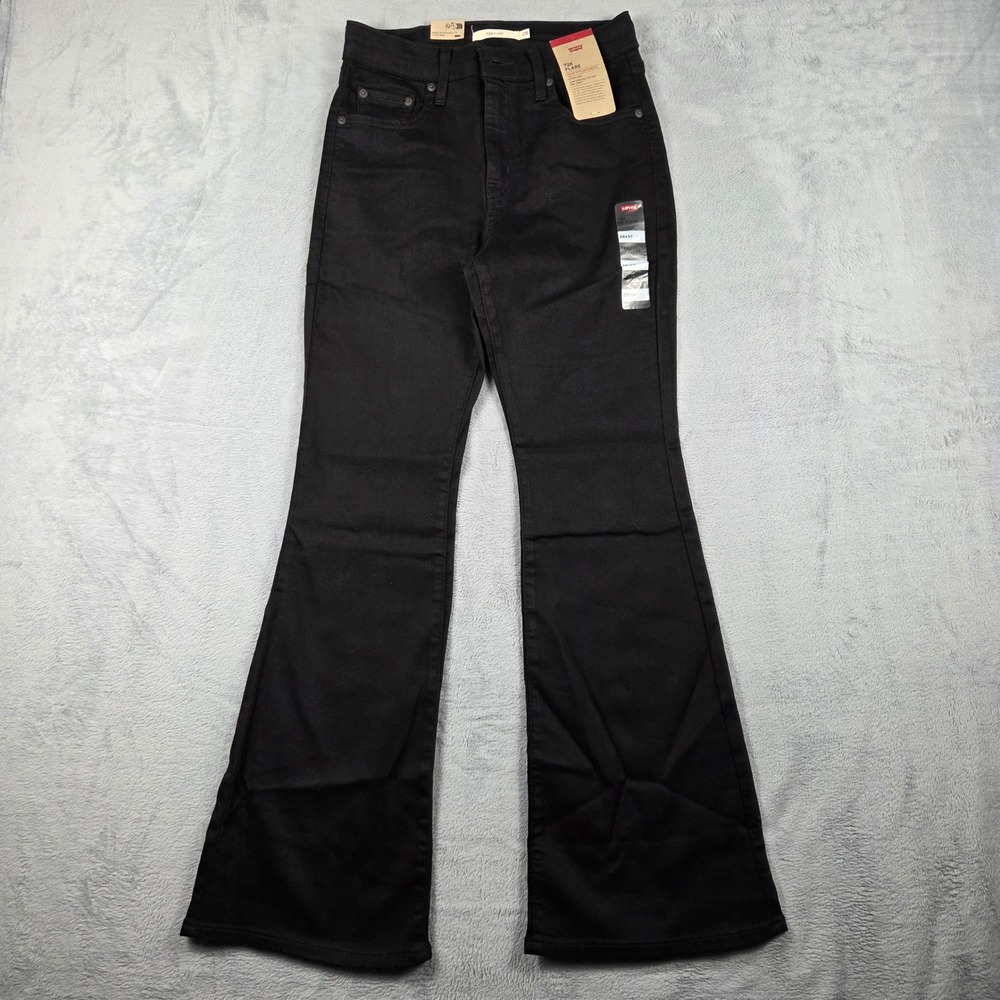 Levi's 726 Flare Jeans Womens 28 Black NWT High Rise Stellar Stretch A3410-0007
